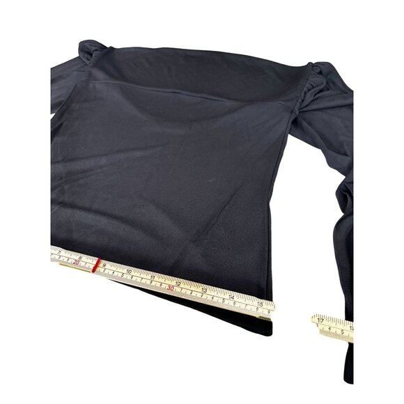 Asymmetrical Black & White Long Sleeve Top By Moda International - Picture 7 of 8